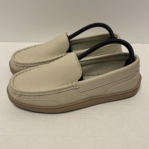 My Pillow My Slipper Moccasins Leather Women’s Size 9 Beige Slip On House Shoes - Picture 2 of 9